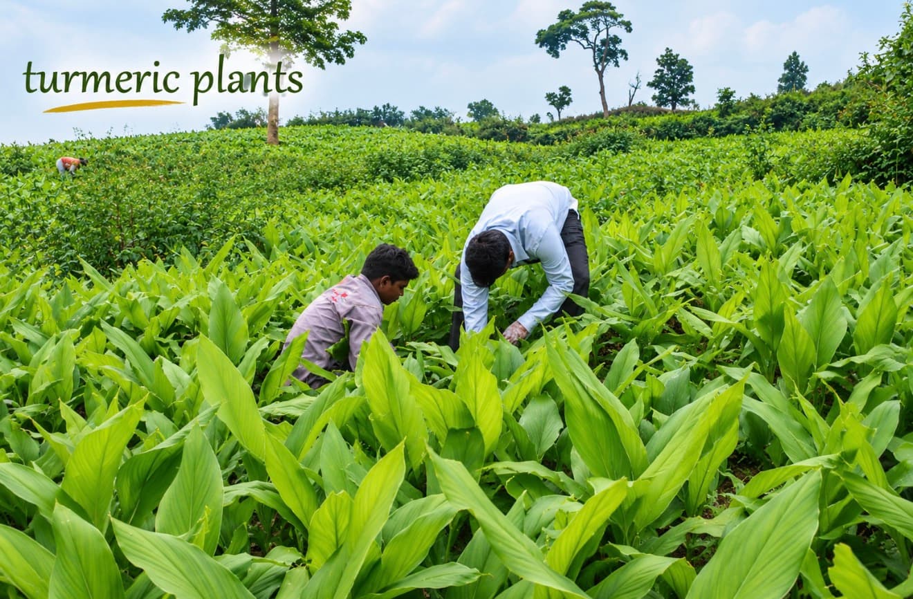 Sun-drying process of pure golden Kandhamal turmeric rhizomes